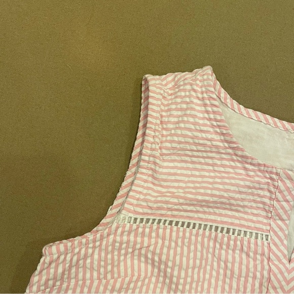 Vineyard Vines Pink & White Seersucker Sleeveless Dress Size 14 - Picture 3 of 11